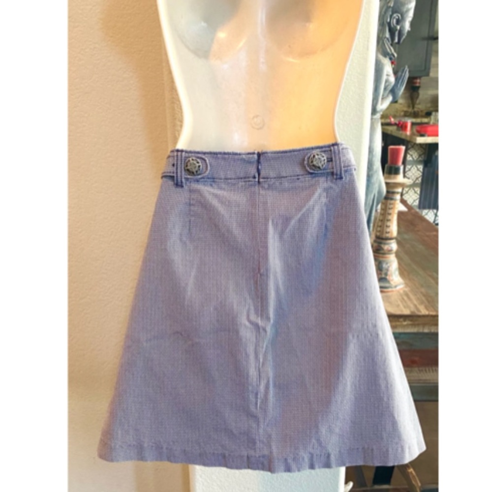 Like New Navy & White Patterned Fossil Skirt. Sz 4 - image 4